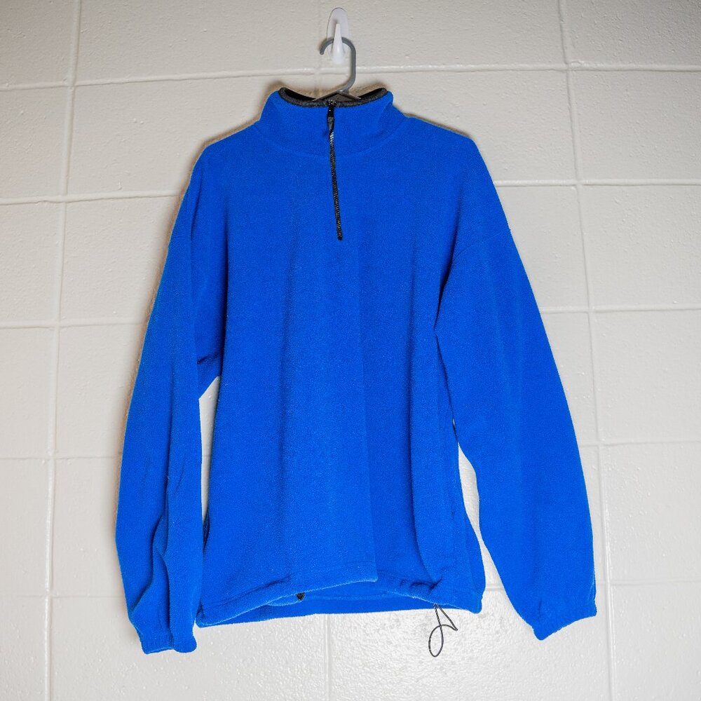 Vintage Timber Wear Fleece Pullover 1/4 Zip Blue Made in USA Men's Large Gorpcor